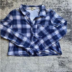 Blue Plaid Crop